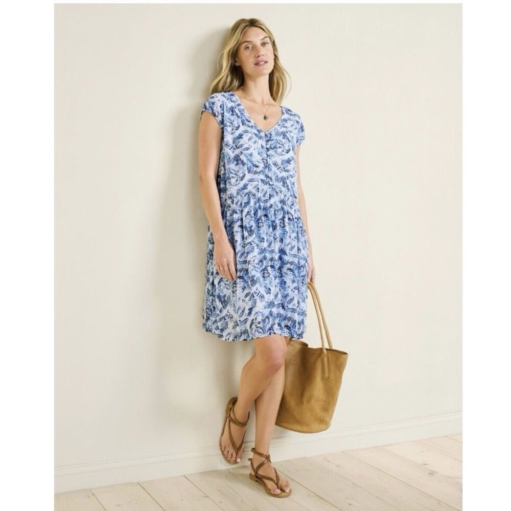 NWOT Garnet Hill Blue and White Mini Dress